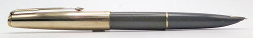 ITEM #6823R: PARKER 61 FOUNTAIN PEN IN GREY. DOULBE JEWEL. GOLD FILLED TRIM. NIB IS DOUBLE BROAD (BB). CAPILARY FILLING SYSTEM. MADE IN USA.